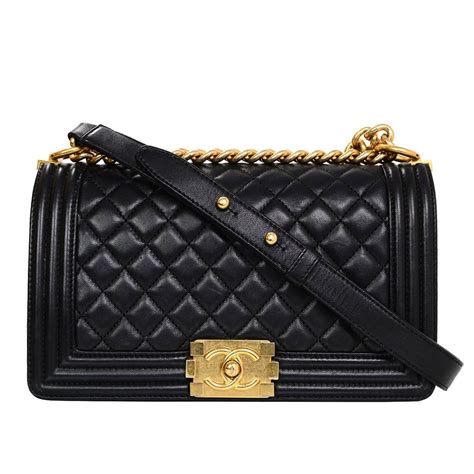 chanel old medium boy bag black|chanel boyfriend bag small.